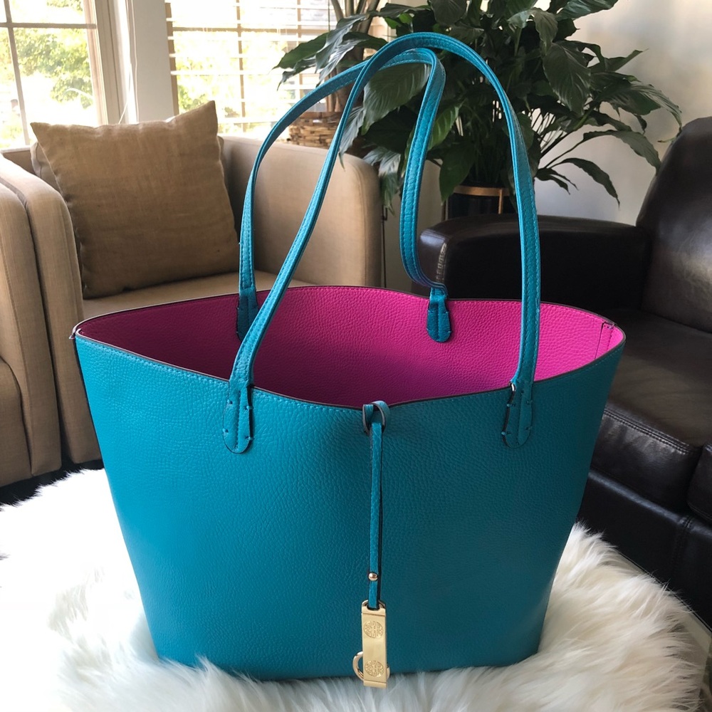 Reversible Tote Bag in BLUE AND PINK
